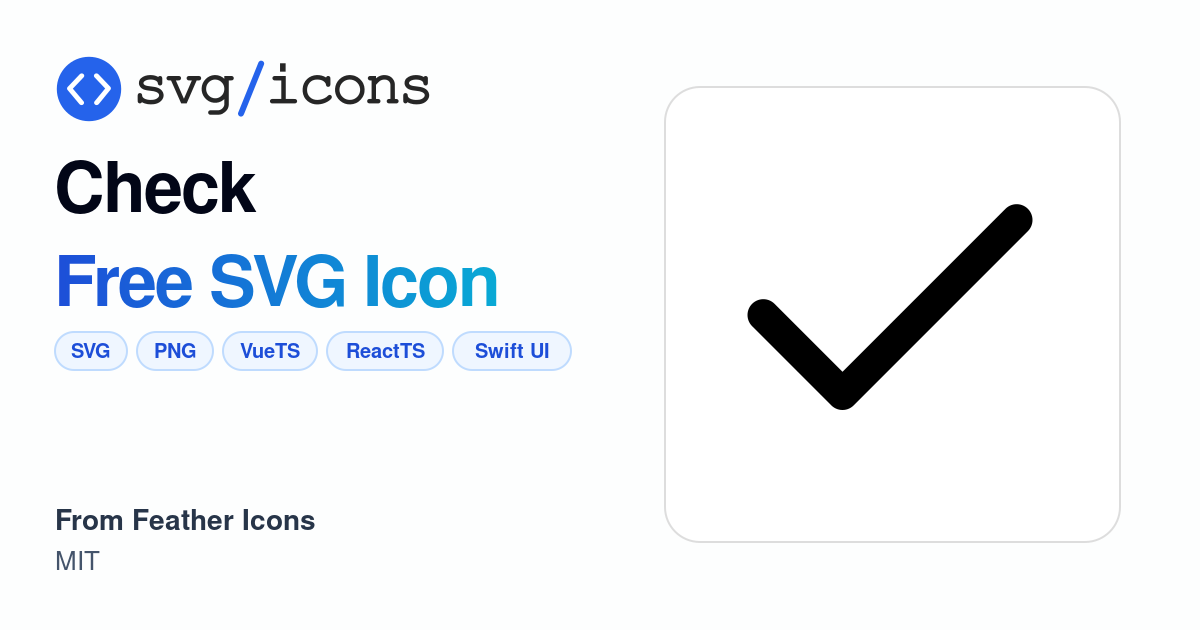 Check SVG Icon - Free Check PNG & SVG Download