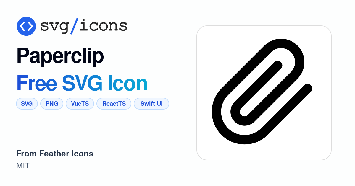 Paperclip SVG Icon - Free Paperclip PNG & SVG Download