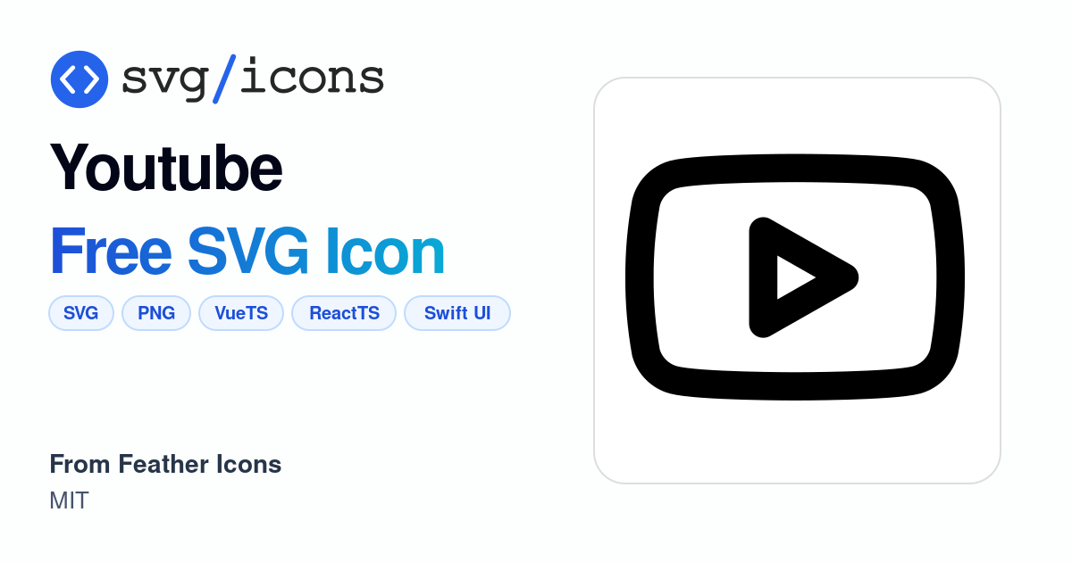 Youtube SVG Icon - Free Youtube PNG & SVG Download