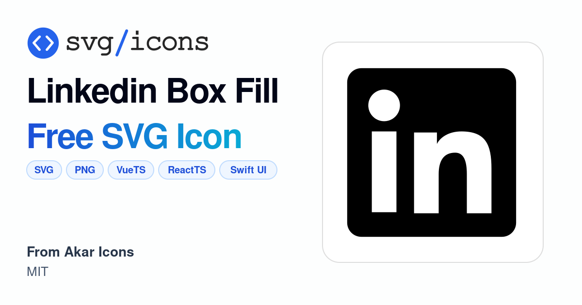 Linkedin-box-fill SVG Icon - Free Linkedin-box-fill PNG & SVG Download