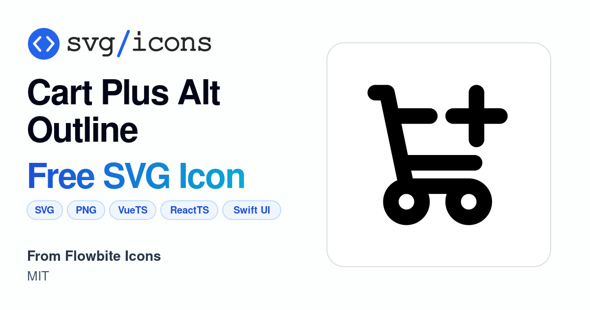 Cart-plus-alt-outline SVG Icon - Free Cart-plus-alt-outline PNG & SVG ...