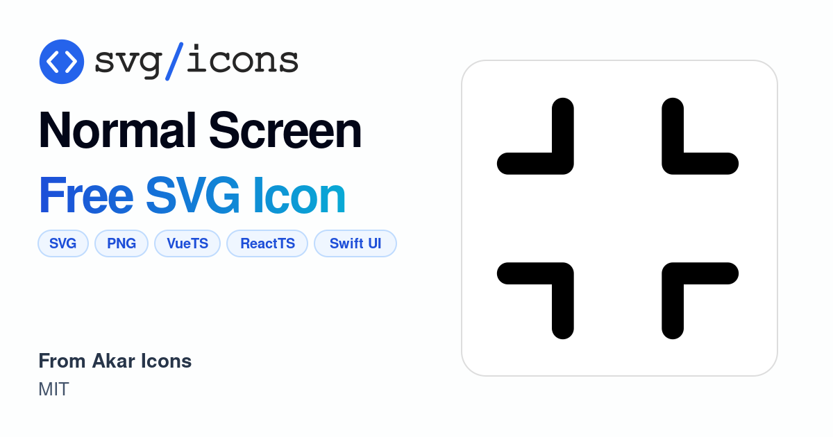 Normal-screen SVG Icon - Free Normal-screen PNG & SVG Download