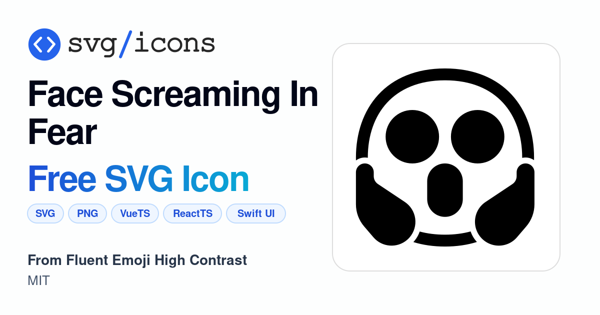 Face-screaming-in-fear SVG Icon - Free Face-screaming-in-fear PNG & SVG ...