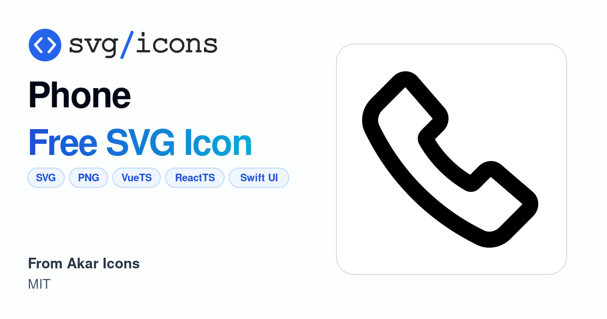 Phone SVG Icon - Free Phone PNG & SVG Download