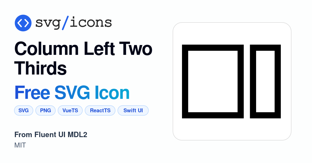 Column-left-two-thirds SVG Icon - Free Column-left-two-thirds PNG & SVG ...