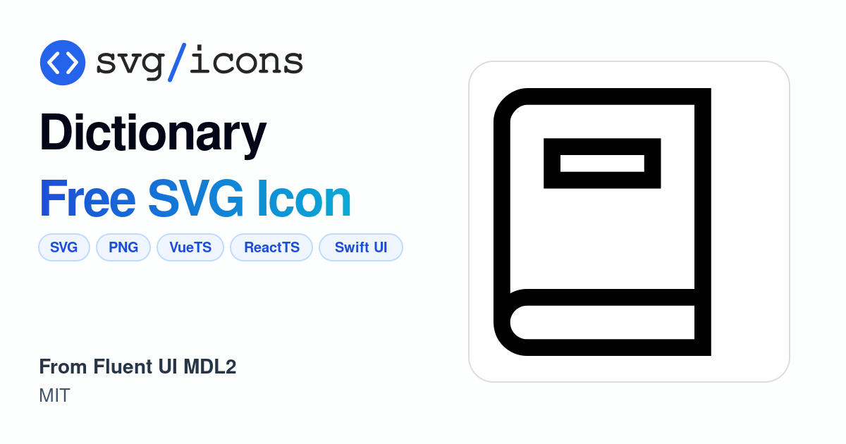 Dictionary SVG Icon - Free Dictionary PNG & SVG Download