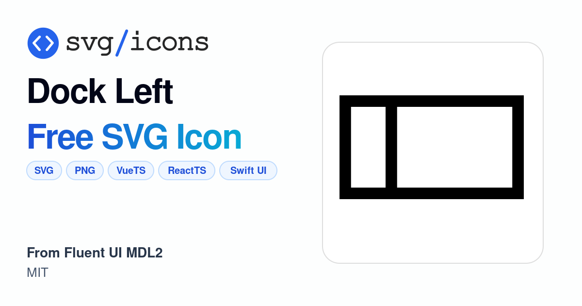 Dock-left SVG Icon - Free Dock-left PNG & SVG Download