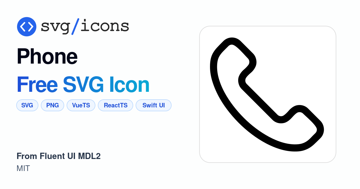 Phone SVG Icon - Free Phone PNG & SVG Download