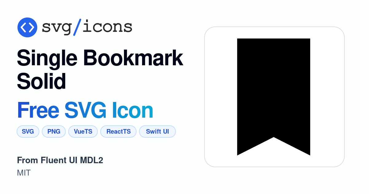 Single-bookmark-solid SVG Icon - Free Single-bookmark-solid PNG & SVG ...
