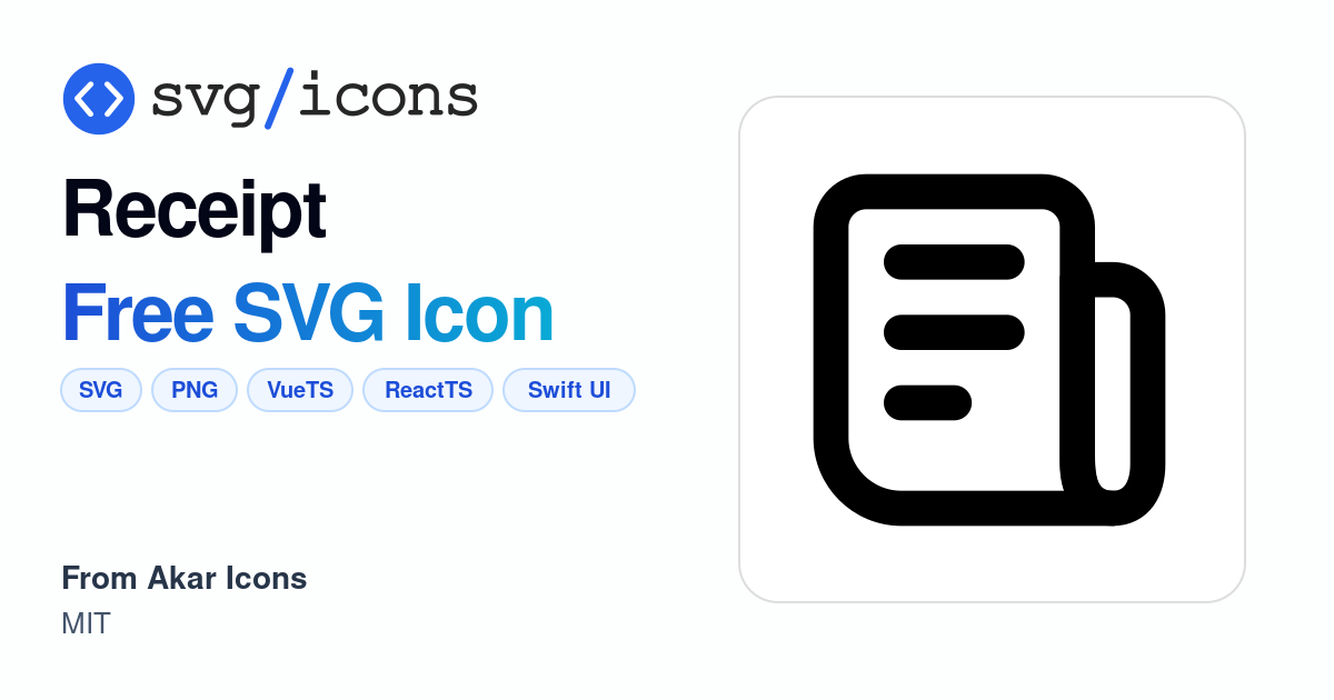 Receipt SVG Icon - Free Receipt PNG & SVG Download