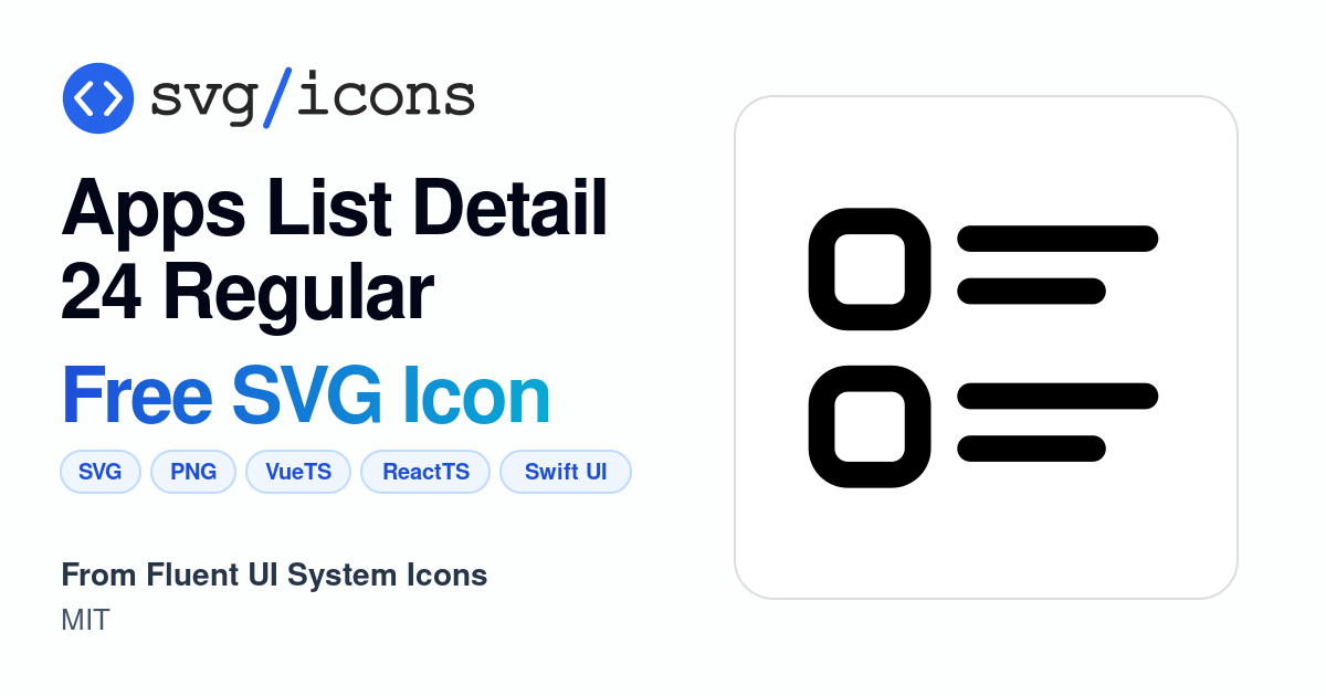 Apps-list-detail-24-regular SVG Icon - Free Apps-list-detail-24-regular ...