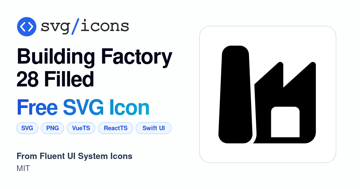 Building-factory-28-filled SVG Icon - Free Building-factory-28-filled ...