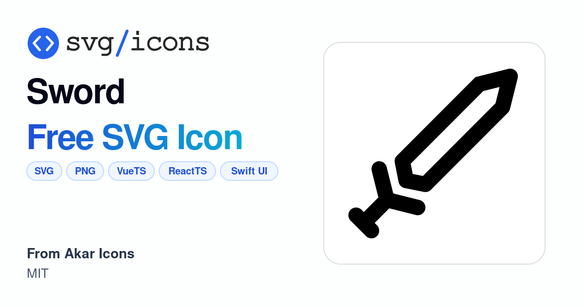 Sword SVG Icon - Free Sword PNG & SVG Download