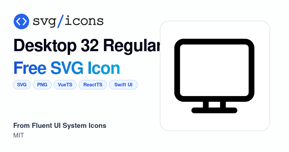 Desktop-32-regular SVG Icon - Free Desktop-32-regular PNG & SVG Download