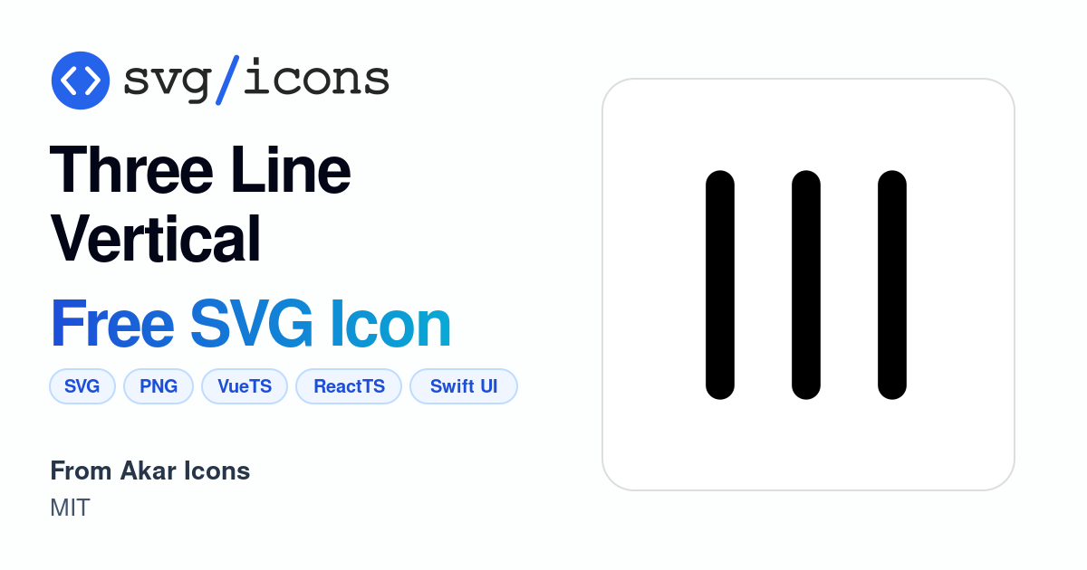 Three-line-vertical SVG Icon - Free Three-line-vertical PNG & SVG Download