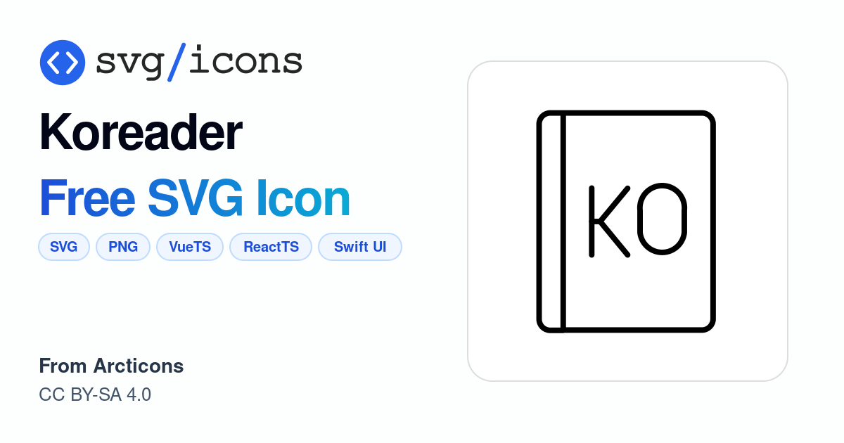 Koreader SVG Icon - Free Koreader PNG & SVG Download