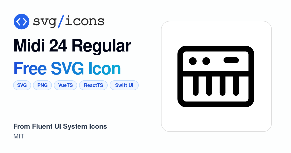 Midi-24-regular SVG Icon - Free Midi-24-regular PNG & SVG Download