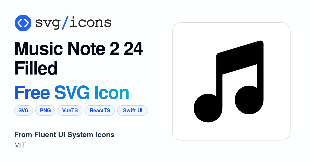 Music-note-2-24-filled SVG Icon - Free Music-note-2-24-filled PNG & SVG ...
