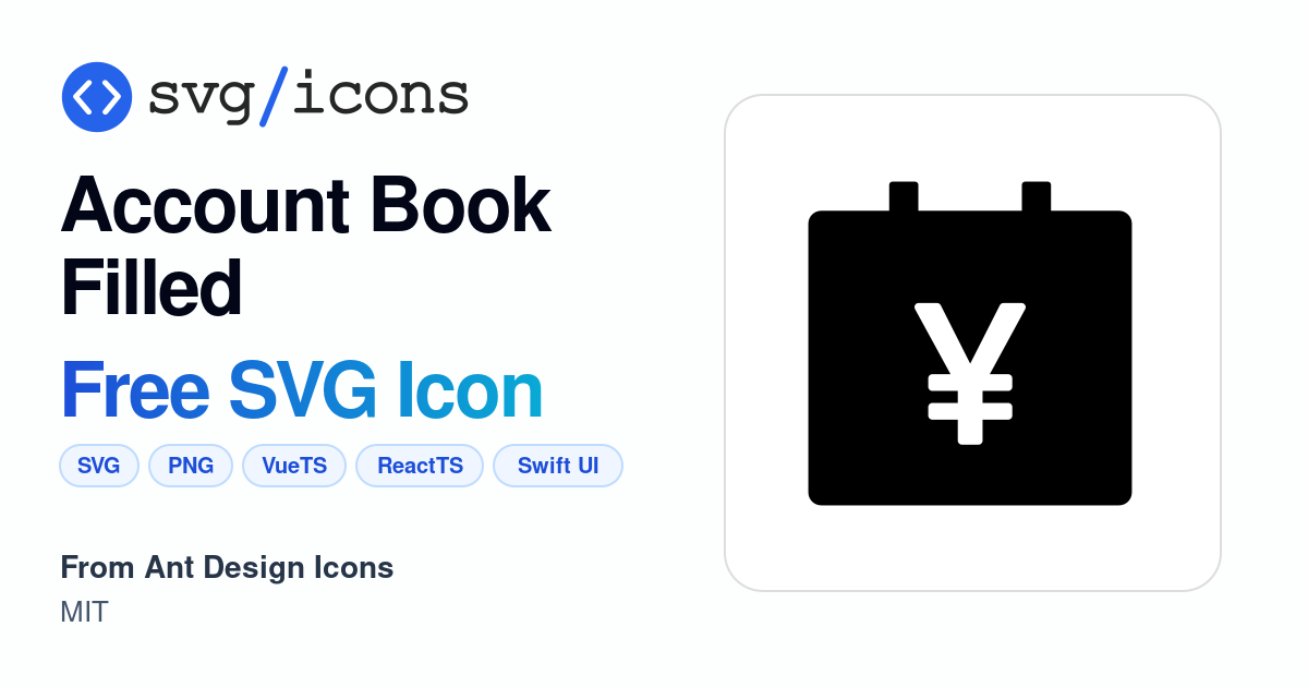 Account-book-filled SVG Icon - Free Account-book-filled PNG & SVG Download