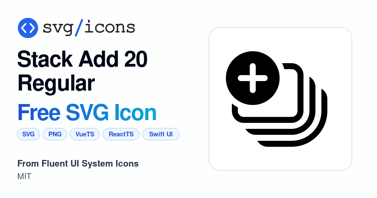Stack-add-20-regular SVG Icon - Free Stack-add-20-regular PNG & SVG ...