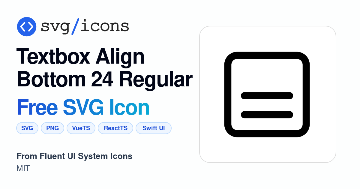 Textbox-align-bottom-24-regular SVG Icon - Free Textbox-align-bottom-24 ...
