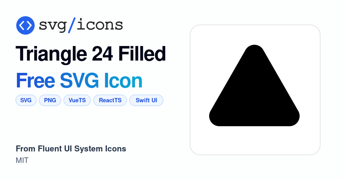 Triangle-24-filled SVG Icon - Free Triangle-24-filled PNG & SVG Download