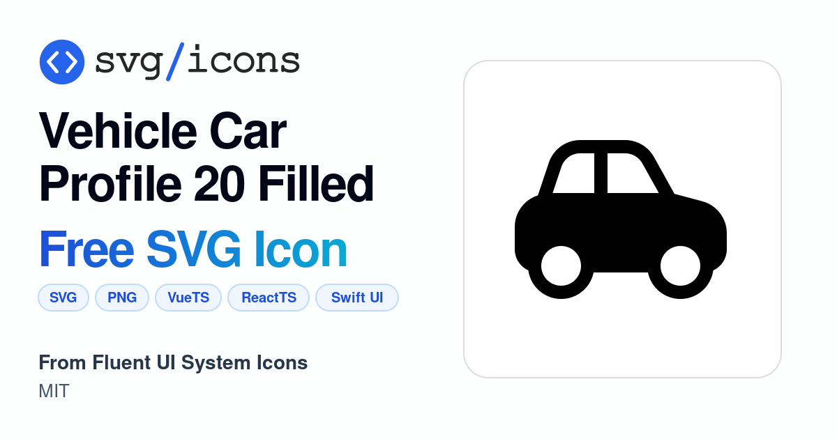 Vehicle-car-profile-20-filled SVG Icon - Free Vehicle-car-profile-20 ...