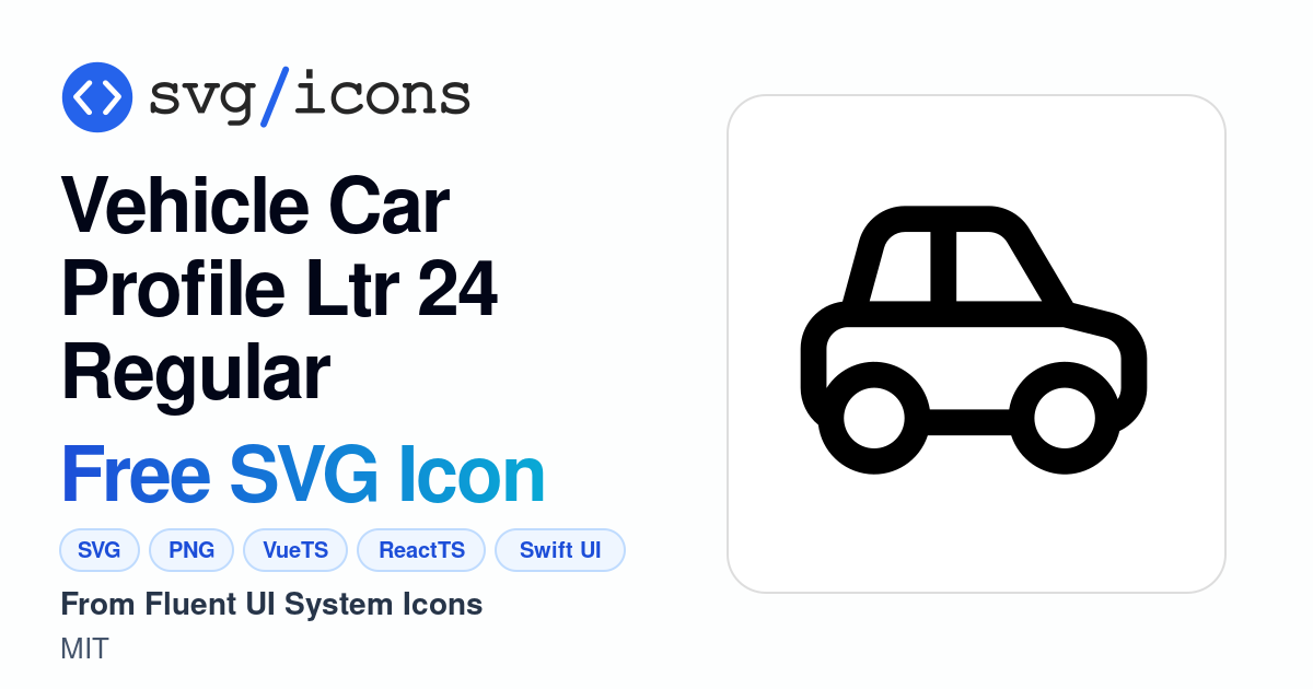 Vehicle-car-profile-ltr-24-regular SVG Icon - Free Vehicle-car-profile ...