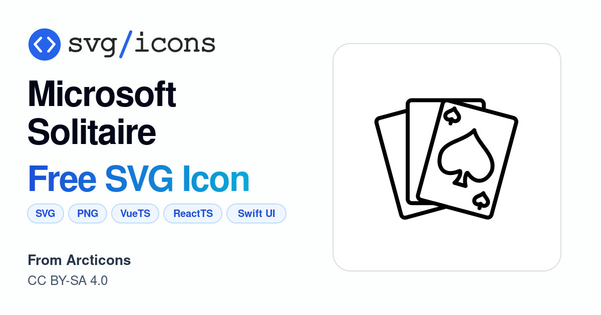 Microsoft-solitaire SVG Icon - Free Microsoft-solitaire PNG & SVG Download