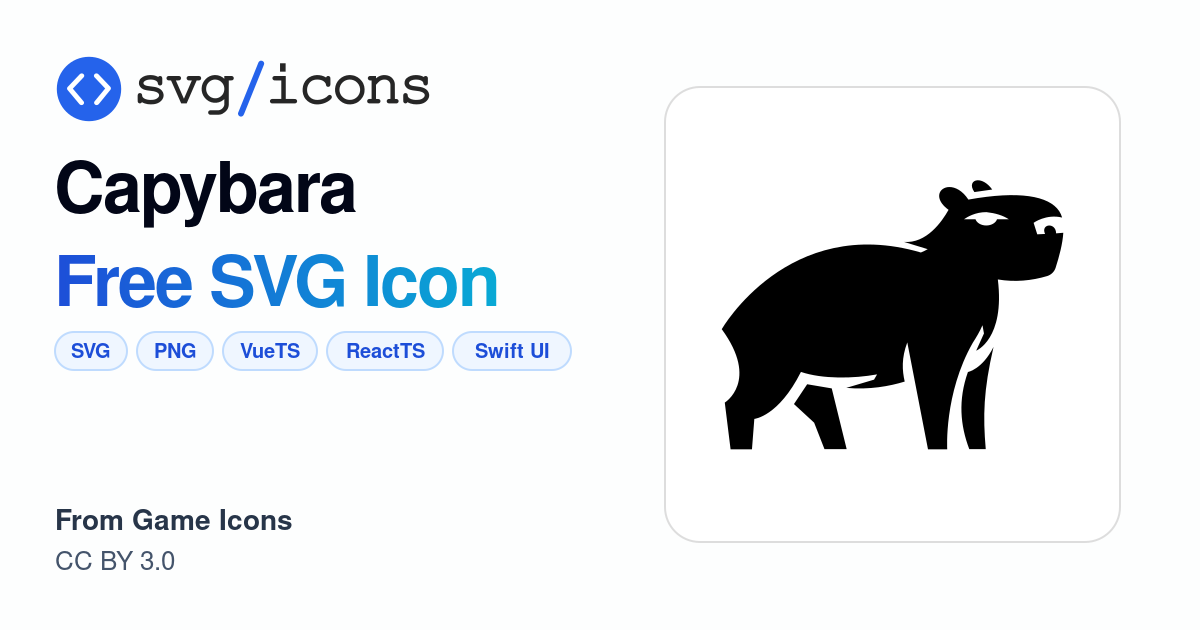 Capybara SVG Icon - Free Capybara PNG & SVG Download
