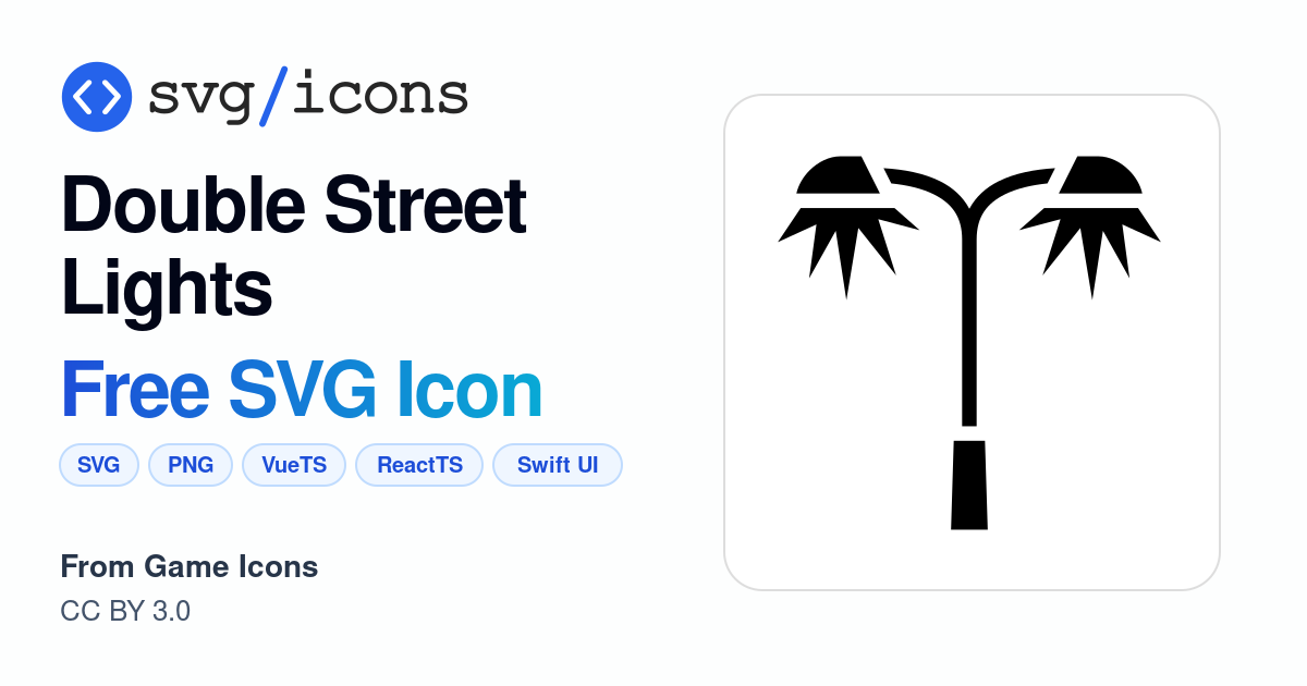Double-street-lights SVG Icon - Free Double-street-lights PNG & SVG ...