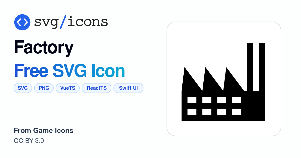 Factory SVG Icon - Free Factory PNG & SVG Download