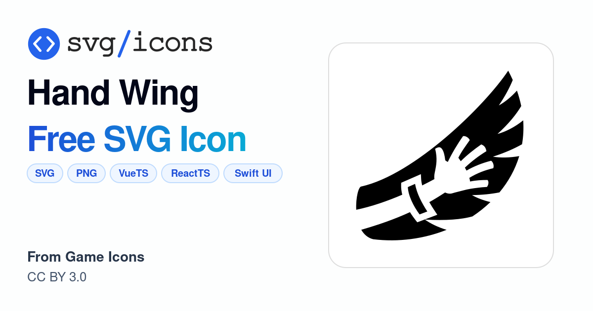 Hand-wing SVG Icon - Free Hand-wing PNG & SVG Download