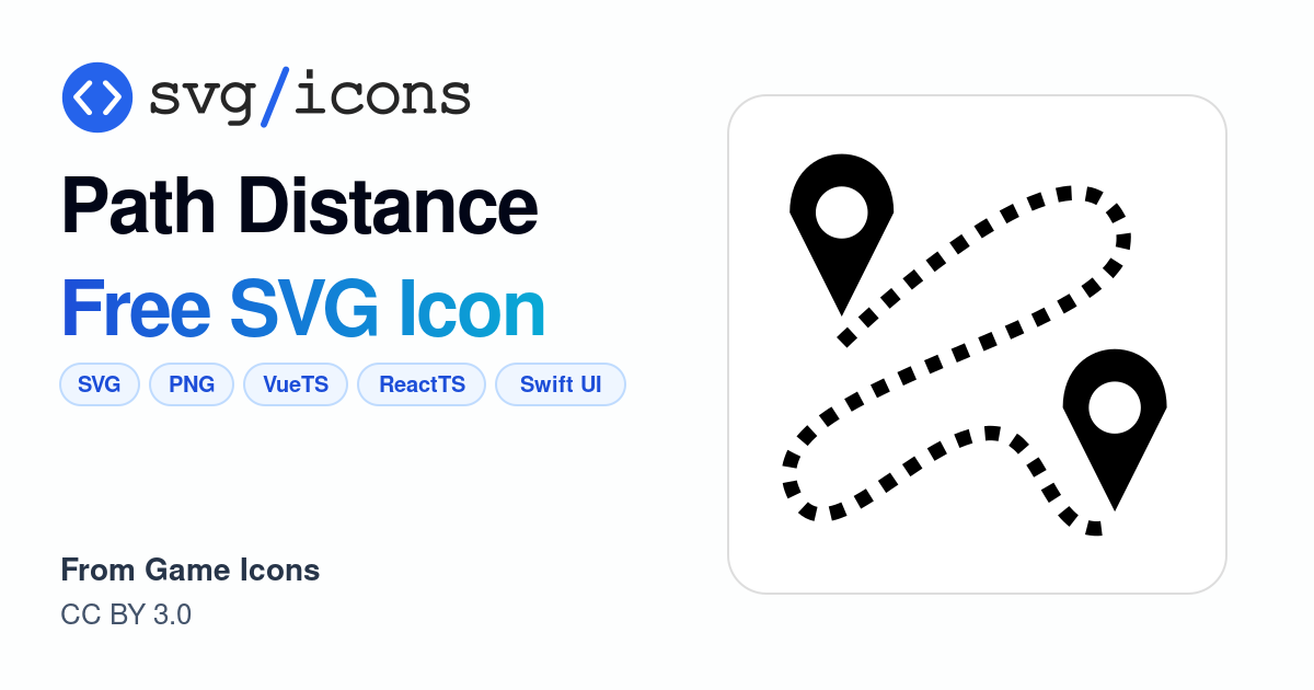 Path-distance SVG Icon - Free Path-distance PNG & SVG Download