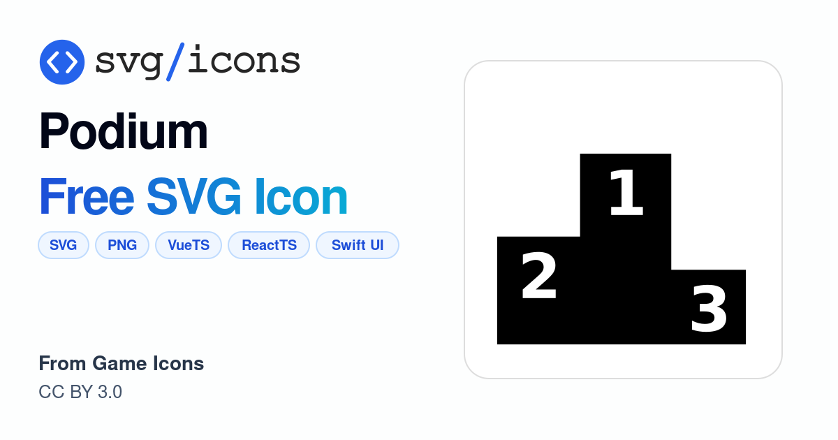 Podium SVG Icon - Free Podium PNG & SVG Download