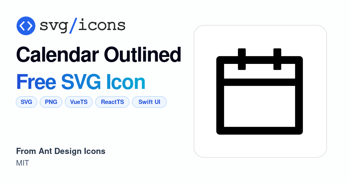 Calendar-outlined SVG Icon - Free Calendar-outlined PNG & SVG Download