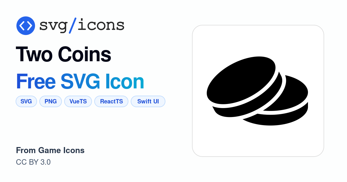 Two-coins SVG Icon - Free Two-coins PNG & SVG Download