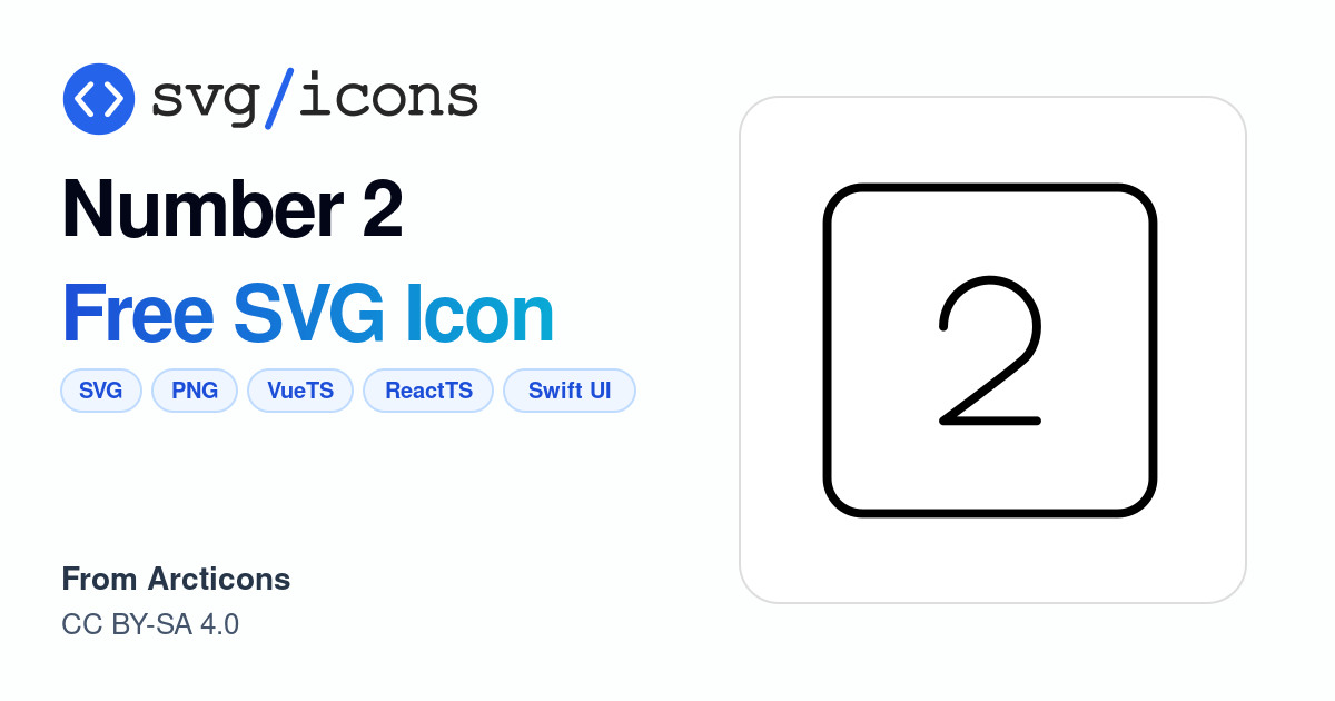 Number-2 SVG Icon - Free Number-2 PNG & SVG Download