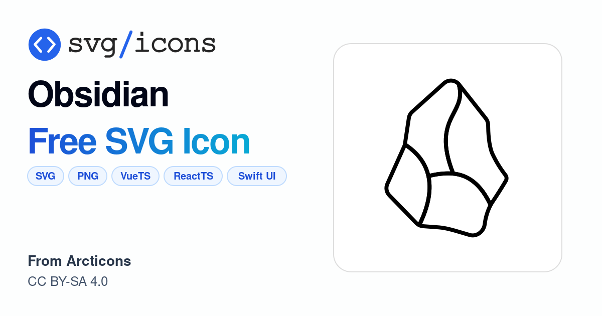 Obsidian SVG Icon - Free Obsidian PNG & SVG Download