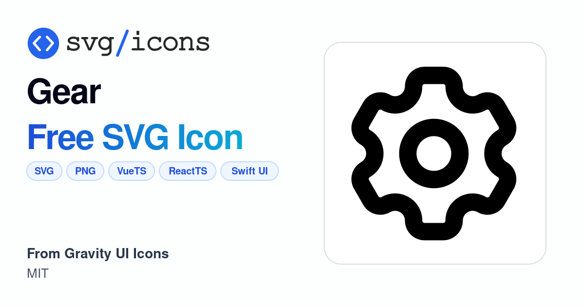 Gear SVG Icon - Free Gear PNG & SVG Download