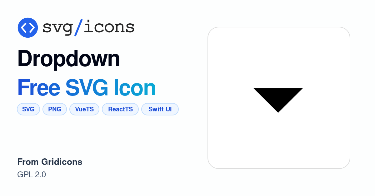Dropdown SVG Icon - Free Dropdown PNG & SVG Download