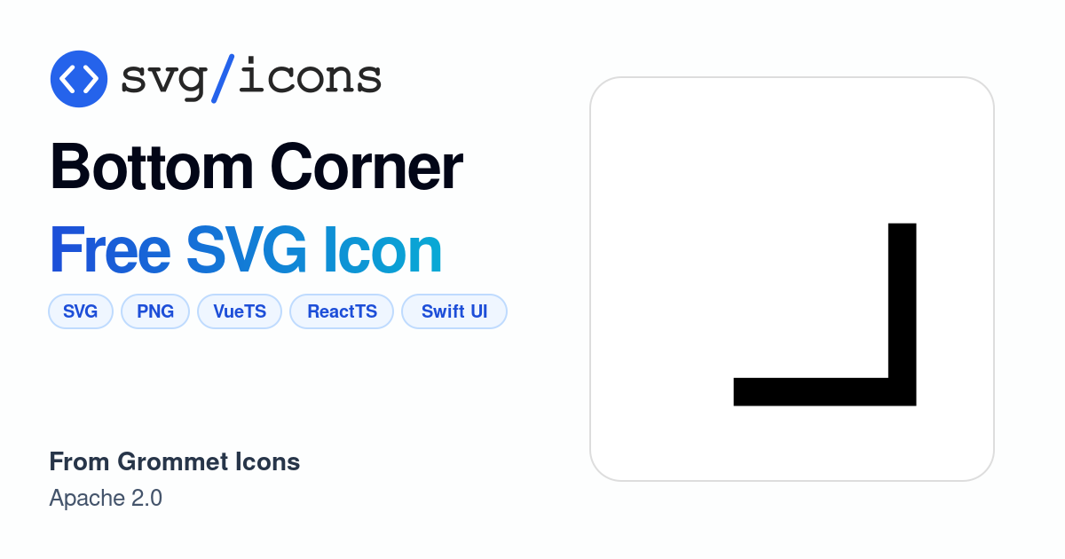 Bottom-corner SVG Icon - Free Bottom-corner PNG & SVG Download