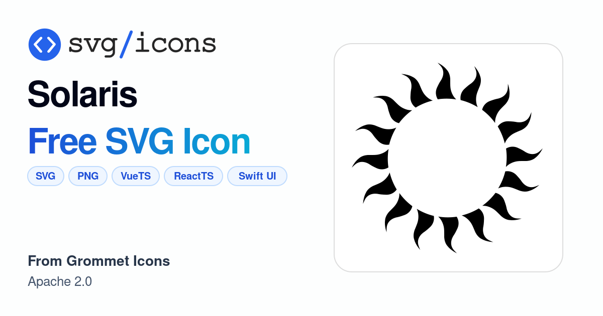 Solaris SVG Icon - Free Solaris PNG & SVG Download