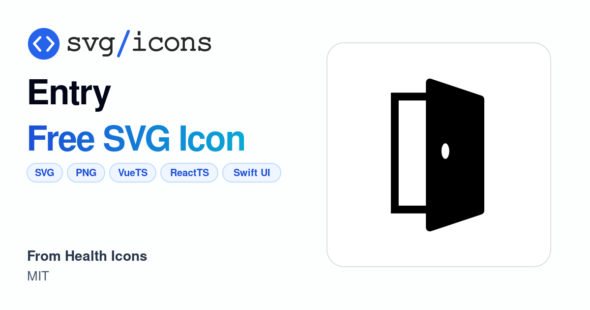 Entry SVG Icon - Free Entry PNG & SVG Download
