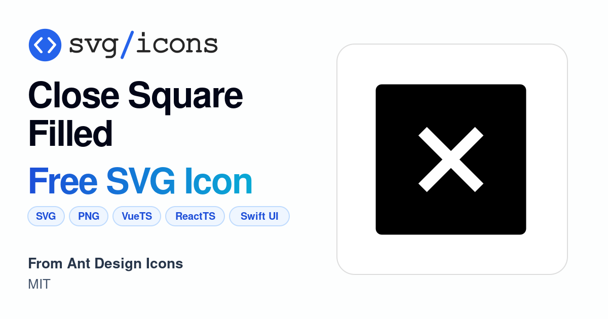 Close-square-filled SVG Icon - Free Close-square-filled PNG & SVG Download