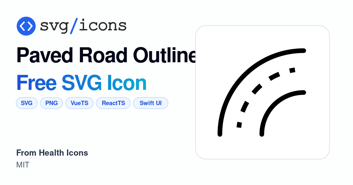 Paved-road-outline SVG Icon - Free Paved-road-outline PNG & SVG Download