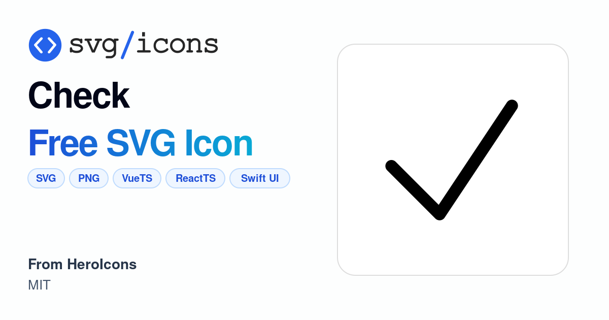 Check SVG Icon - Free Check PNG & SVG Download