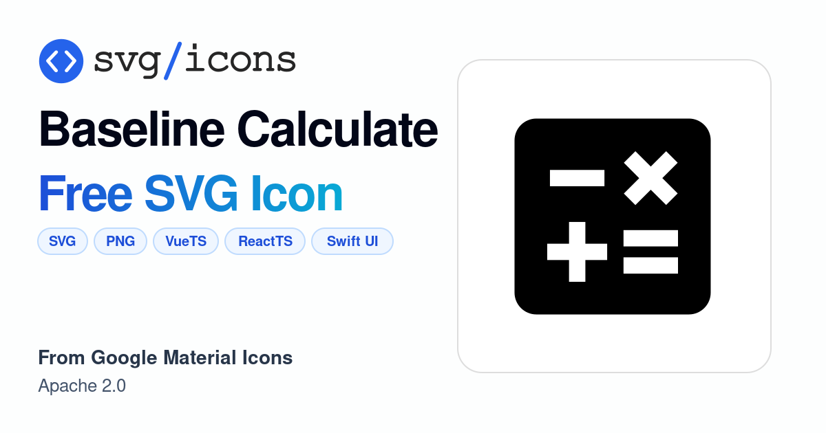 Baseline-calculate SVG Icon - Free Baseline-calculate PNG & SVG Download