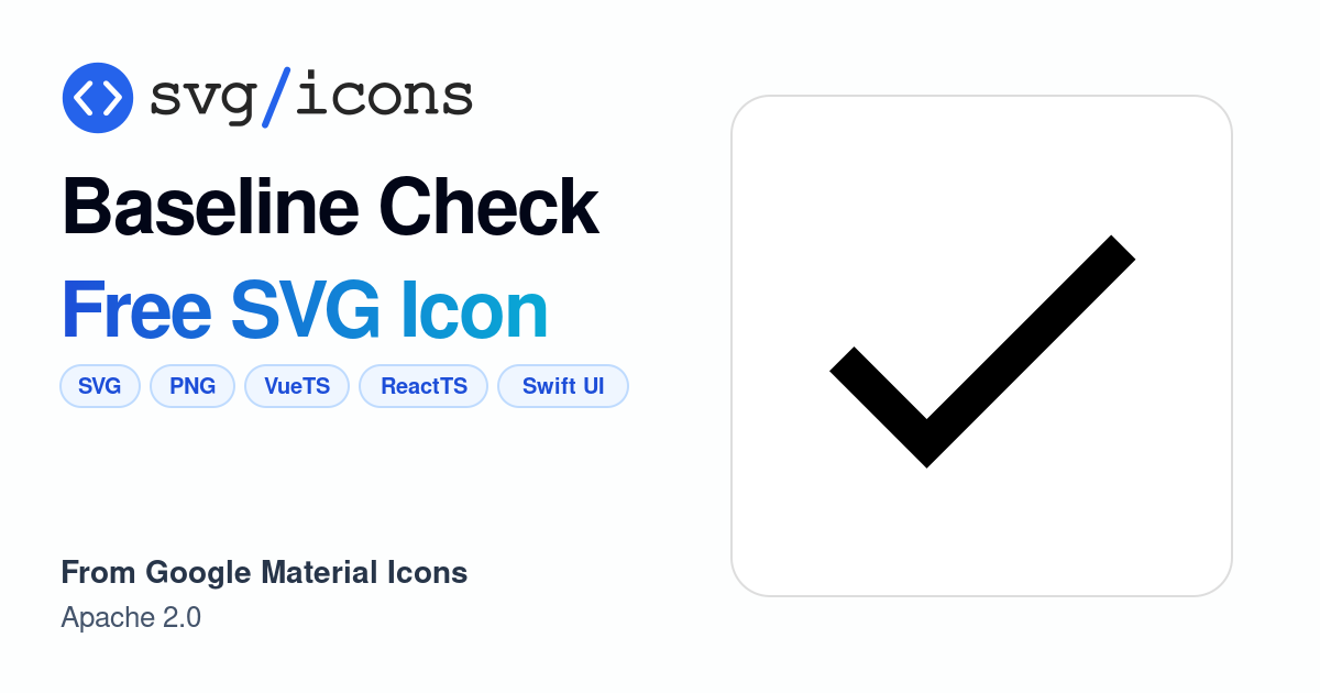 Baseline-check SVG Icon - Free Baseline-check PNG & SVG Download
