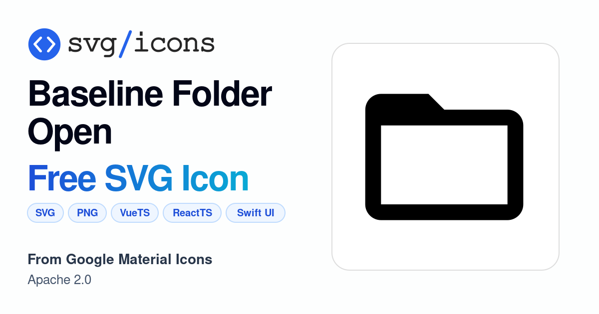 Baseline-folder-open SVG Icon - Free Baseline-folder-open PNG & SVG ...